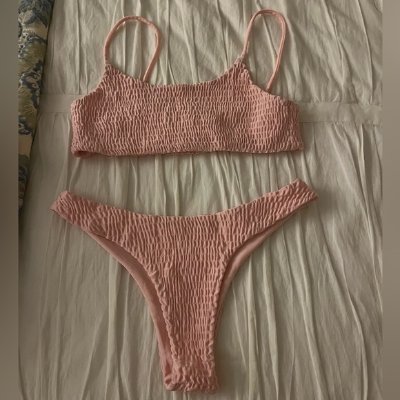 Pink Ruched Bikini - Picture 3 of 4